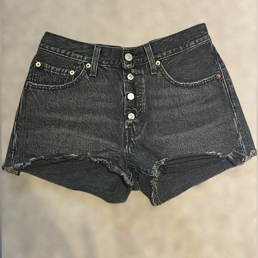 Levi Strauss & Co. Women’s 501 Black Denim Cut Off Shorts